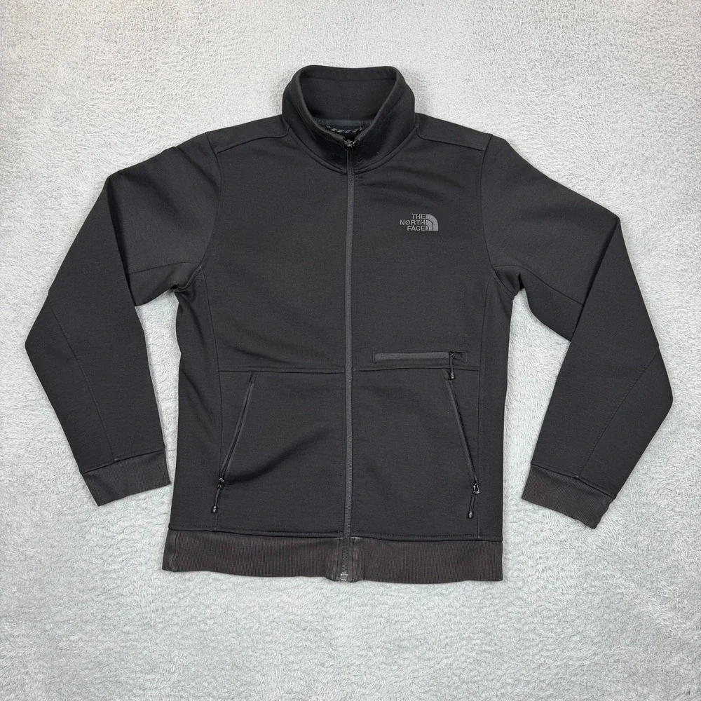 The North Face Mens Black Softshell Full Zip Mock Neck Jacket Small S/P
